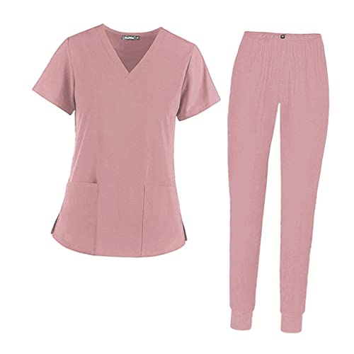 通気性 介護スクラブ セット スリム 2ポケット ファッション シャツ